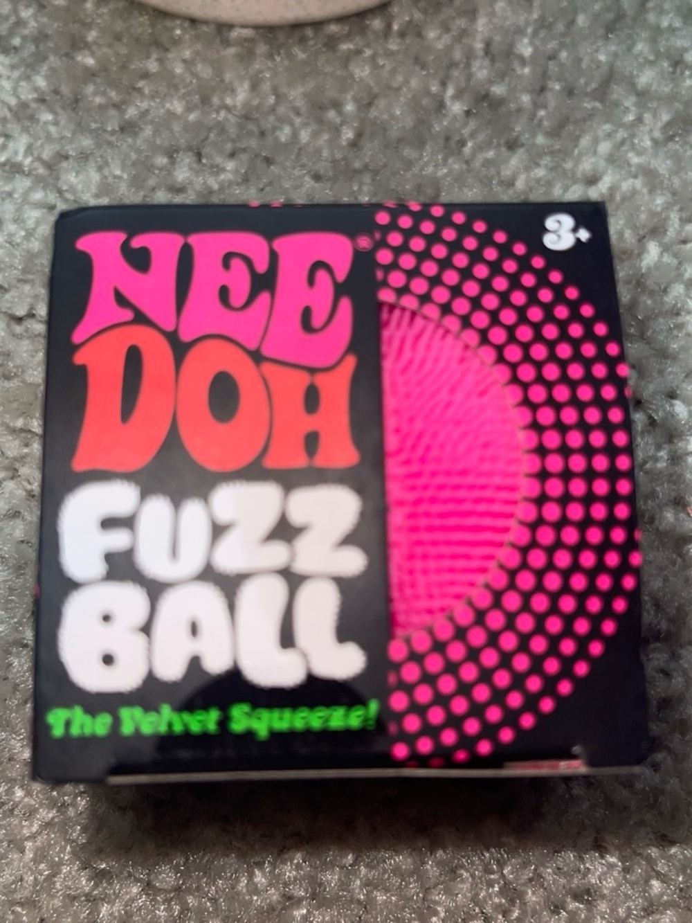 NeeDoh Fuzz Ball Kids Toy - Pink Velvet Squeeze